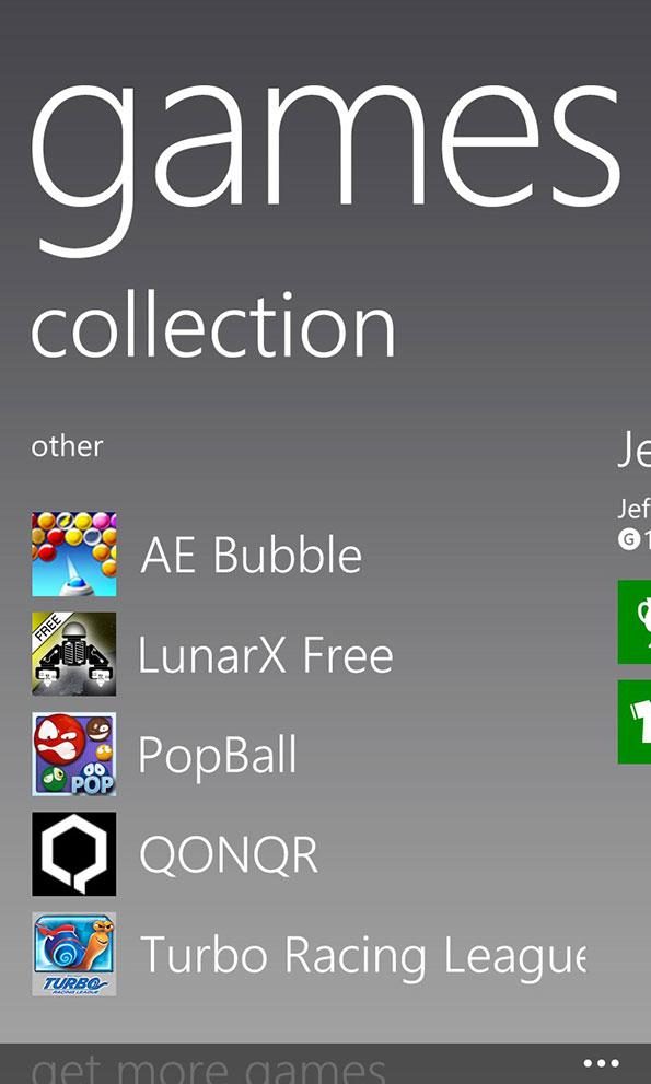 Nokia Lumia 928 screenshot games