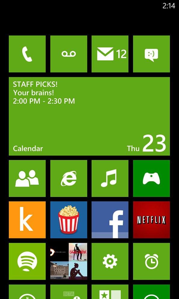 Nokia Lumia 928 screenshot AMOLED screen