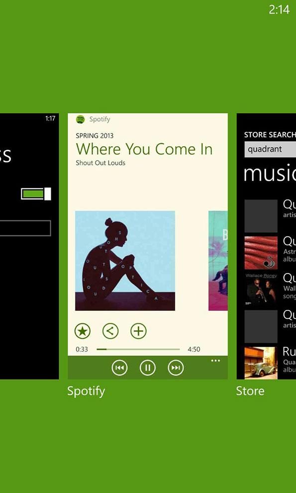 Nokia Lumia 928 screenshot spotify