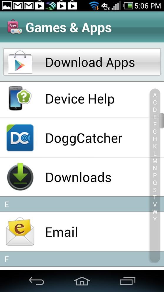 Pantech Discover Phone screen shot games and apps