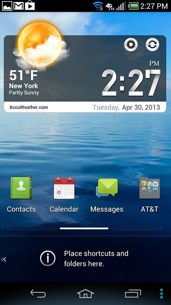 Pantech Discover Phone screen shot shortcuts