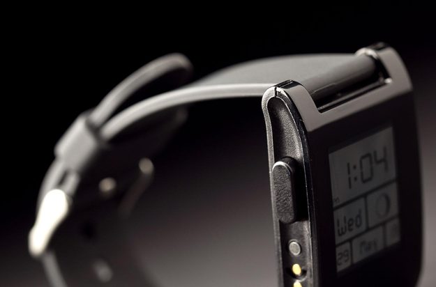 Pebble Smartwatch right side macro