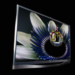 A close-up of an orchid on a Samsung PN60F8500 Plasma TV.