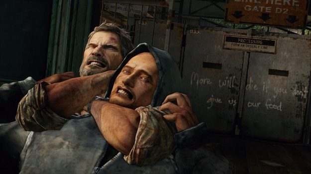 The Last of Us - joel chokehold on hunter