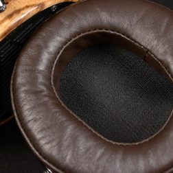 audeze lcd3 professional reference headphone zebrano wood ear cup macro