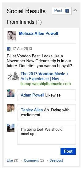 bing facebook sidebar