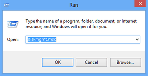 You can also run Disk Manager from the run dialog.