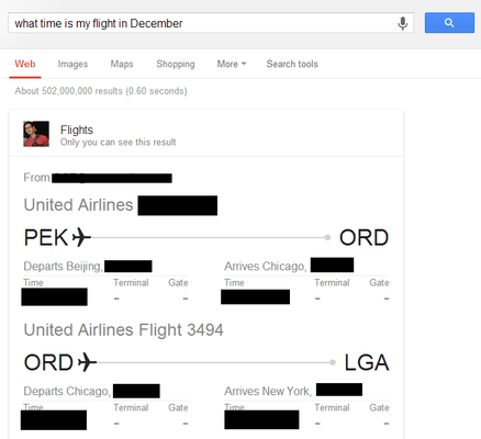 google flight schedule conversational search