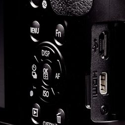 samsung twenty_point_3_mp nx300 smart digital camera rear controls and side ports macro