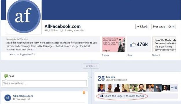 share this facebook page