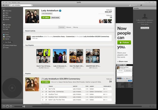 Lady Antebellum Spotify Playlists