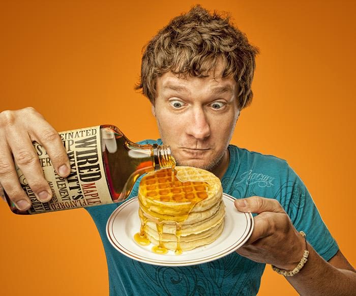 thinkgeek f011 all natural caffeinated maple syrup inuse