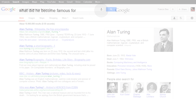 what alan turing became famous for google search