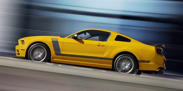 2013 Ford Mustang Boss 302 yellow profile