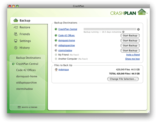 CrashPlan Screenshot