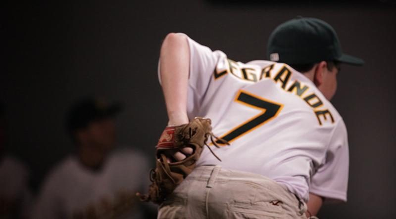 13 year old boy throws baseballs first tele robotic pitch nick legrande back
