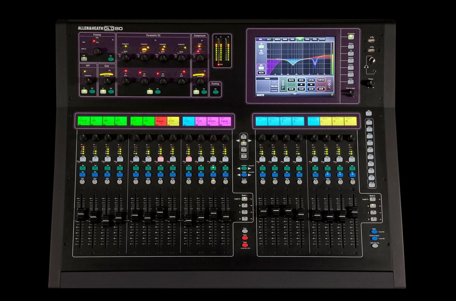 Pro sound with iPads Allen and Heath GLD 80 Digital Mixing Console