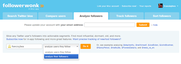 followerwonk selecting analyze their followers