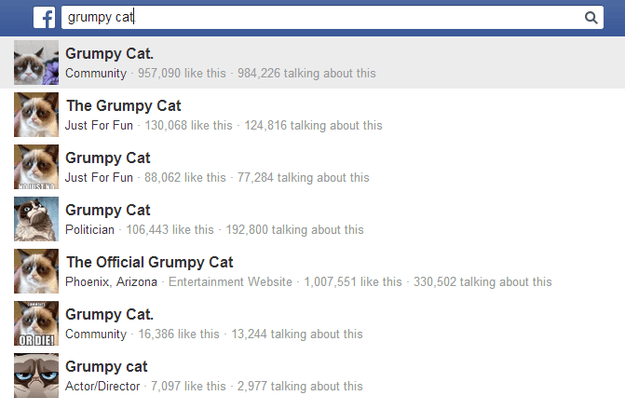 facebook graph search grumpy cat