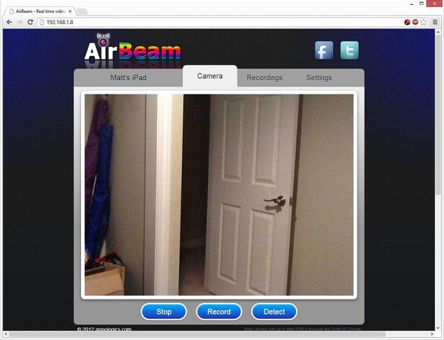 iOS security cams Air Beam Browser