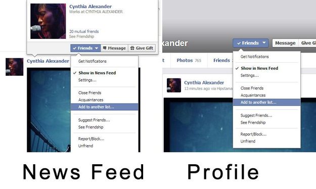 list on news feed