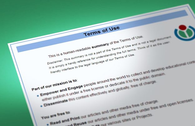 terms and conditions wikipedia
