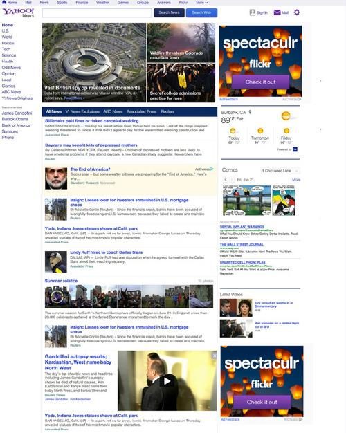 yahoo news personalized