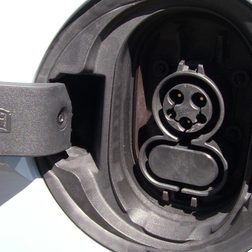 2014 Chevy Spark EV first drive charging port macro