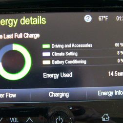 2014 Chevy Spark EV first drive tech energy details screen