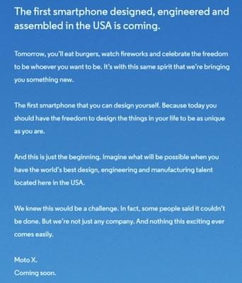 Motorola Moto X Ad Text