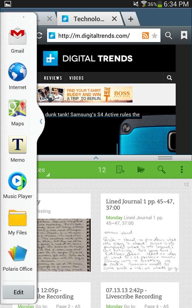 Samsung Galaxy Tab 3 screenshot browser