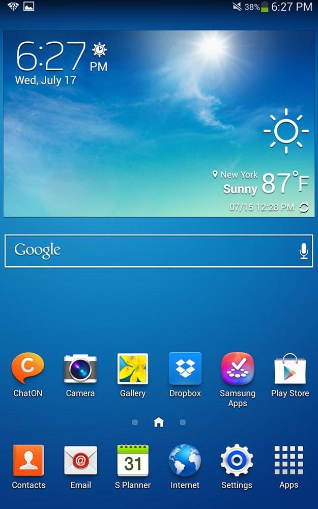 Samsung Galaxy Tab 3 screenshot home