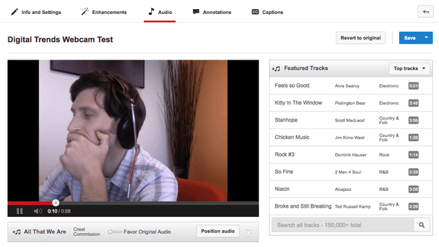add audio to Youtube video