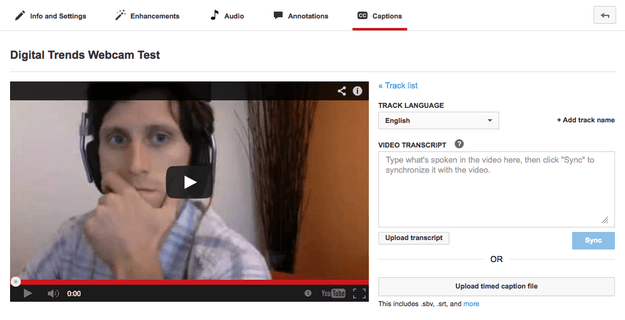 Add caption to YouTube video