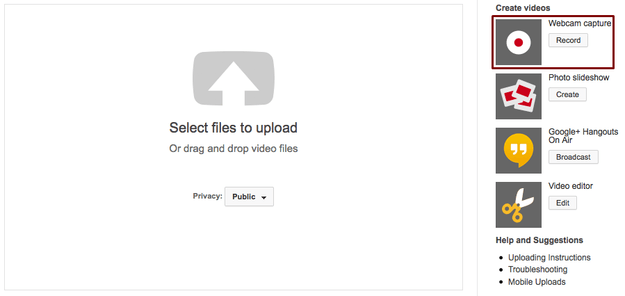 Recording in YouTube