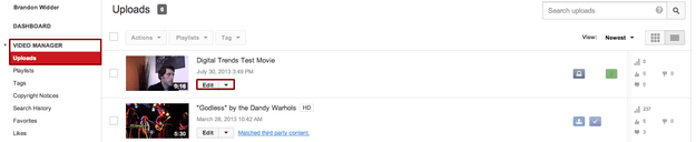 YouTube editor