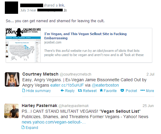 ex vegan response