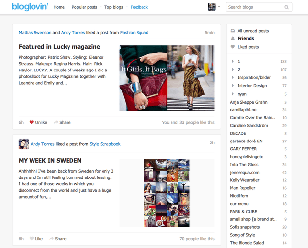 bloglovin FEED