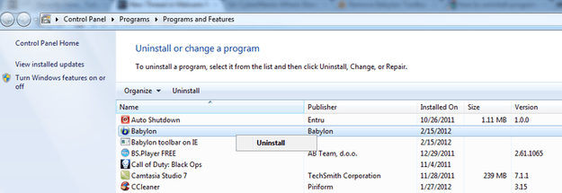 Babylon Uninstall