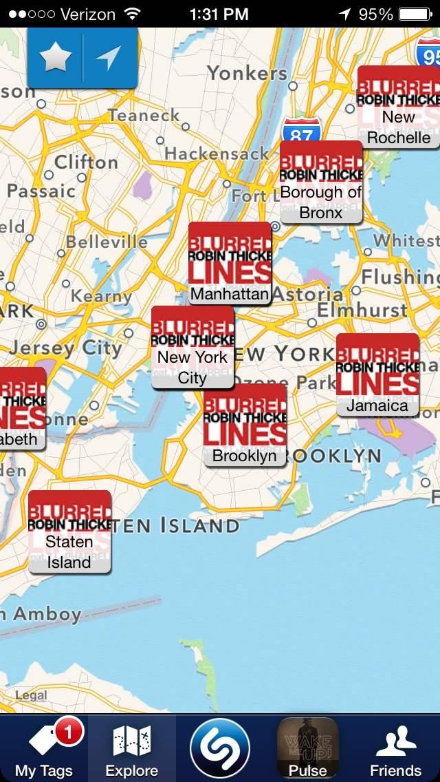 Shazam - Pulse map feature