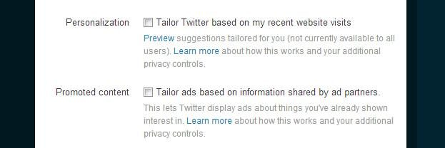 Twitter ad targeting opt out