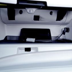 2013 Honda Fit EV interior glove compartment open
