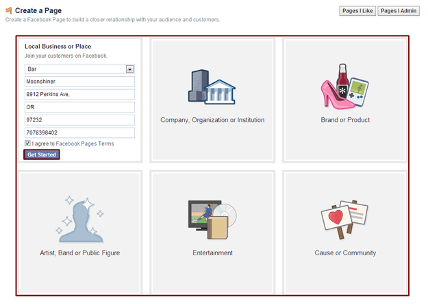 Facebook Page Creation Wizard