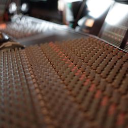 House of Rock attic recording studio mixing board.