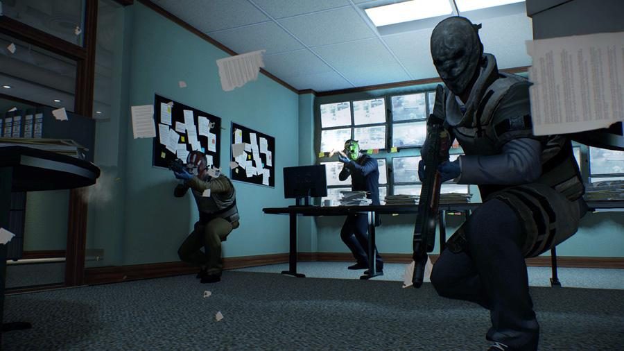 payday 2 review screenshot office monitor room