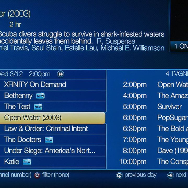 Tivo Roamio Pro software interface open water
