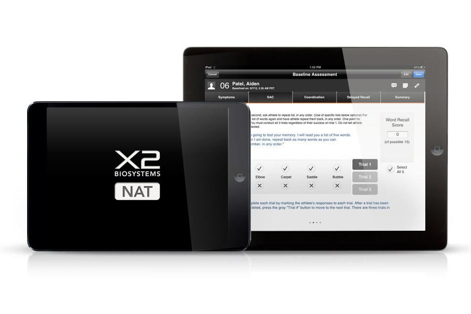 X2 provided NFL Neurologial Assessment Tool (NAT)