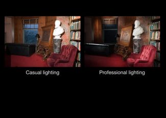 Using Cornell's software to change the lighting conditions of a room.