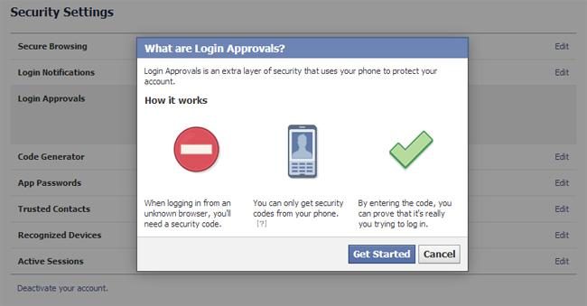 facebook security settings