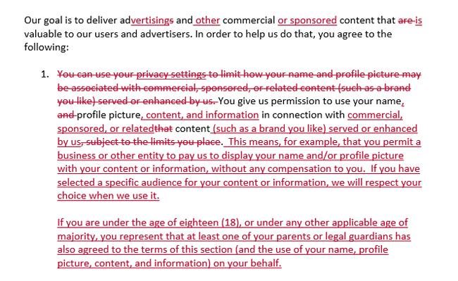 fb statement of responsibilities changes